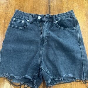 White fox cutoff faded black shorts size XS